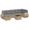 vidaXL Set canapele de grădină, 8 piese, cu perne, bej, poliratan