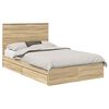 vidaXL Pat cu storage Stejar Sonoma 120 x 200 cm Lemn prelucrat