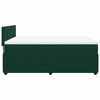 vidaXL Pat box spring cu saltea, verde &icirc;nchis, 140x190 cm, catifea