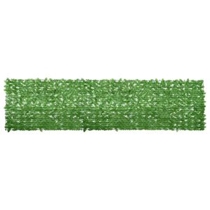 vidaXL Paravan de balcon, frunze verzi, 400x100 cm