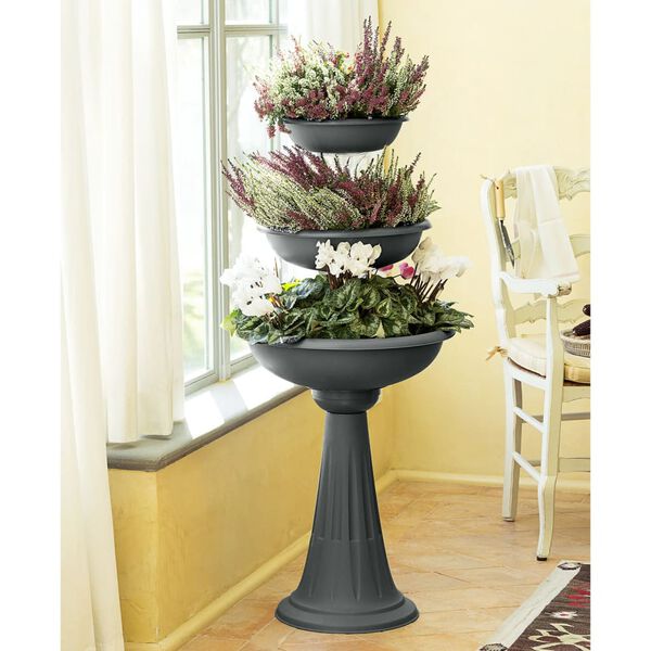 vidaXL Ghiveci de flori, gri, &Oslash;50x114 cm