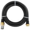 vidaXL Furtun de aspirație cu racorduri din alamă, negru 1,1" 7 m, PVC