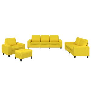 vidaXL Set de canapele, 4 piese, galben deschis, textil