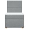vidaXL Pat box spring cu saltea, gri deschis, 100x200 cm, textil