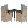 vidaXL Set mobilier de grădină cu perne, 5 piese, bej, poliratan