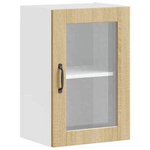 vidaXL Dulap de bucătărie cu ușă de sticlă din stejar Sonoma &bdquo;Porto&rdquo;.