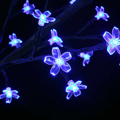 vidaXL Pom Crăciun, 200 LED-uri lumină albastră, flori de cireș 180 cm
