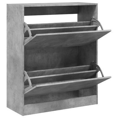 vidaXL Pantofar, gri beton, 80x34x96,5 cm, lemn prelucrat
