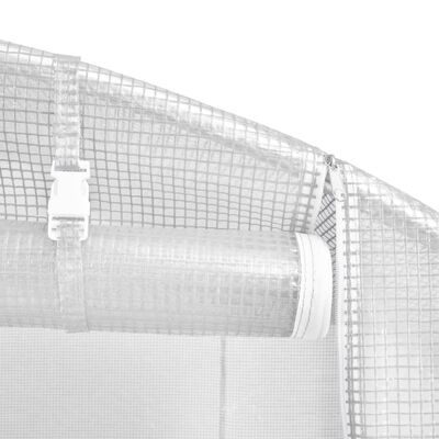 vidaXL Seră cu cadru din oțel, alb, 36 m², 18x2x2 m
