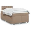 vidaXL Pat box spring cu saltea, cappuccino, 120x200cm piele ecologică