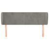 vidaXL Tăblie de pat cu aripioare gri deschis 147x23x78/88 cm catifea