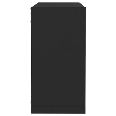 vidaXL Rafturi de perete cub, 4 buc., negru, 30x15x30 cm
