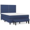 vidaXL Pat box spring cu saltea, albastru, 140x200 cm, textil
