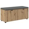 vidaXL Bancă pentru pantofi cu pernă Stejar Artizanal 100 x 38 x 46 cm