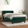 vidaXL Pat box spring cu saltea, verde &icirc;nchis, 90x190 cm, catifea