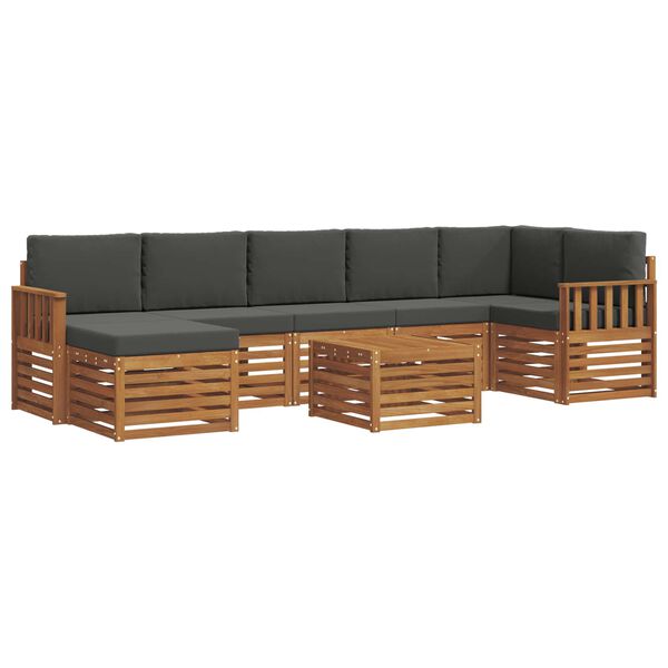 vidaXL Seturi de canapele cu pernă 8 pcs Natural și Antracit