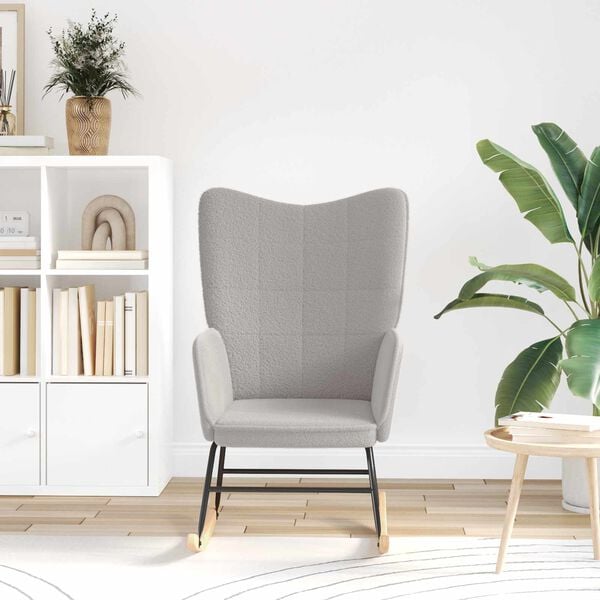 vidaXL Scaun balansoar Gri deschis Țesătura Sherpa