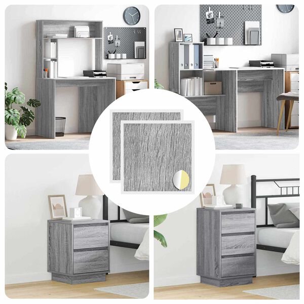 vidaXL Copertă autocolantă pentru șuruburi 2 pcs Gri Sonoma