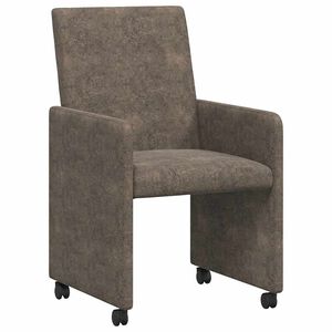 vidaXL Scaune de dining cu roți 2 buc. Piele ecologică de suede
