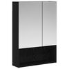 vidaXL Dulap cu oglindă pentru baie Stejar Negru 50 x 14,5 x 70 cm