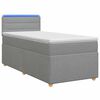 vidaXL Pat boxspring cu saltea Gri deschis 80 x 200 cm Țesătură