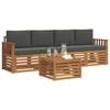 vidaXL Seturi de canapele Natural și Antracit Lemn Solid de Acacia