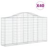 vidaXL Coșuri gabion arcuite 40 buc, 200x30x100/120 cm fier galvanizat