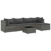 vidaXL Set mobilier de grădină cu perne, 6 piese, gri, poliratan