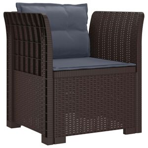 vidaXL Fotoliu cu 1 Loc cu Perne Aspect Rattan PP Maro