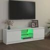 vidaXL Comodă TV cu lumini LED, alb, 120x30x36 cm