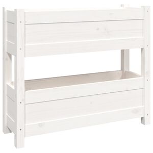 vidaXL Jardinieră, alb, 77x25x66 cm, lemn masiv de pin
