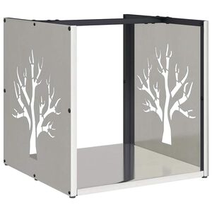 vidaXL Suport pentru lemne de foc 40x40x40 cm oțel inoxidabil
