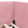 vidaXL Cadru de pat colțar cu saltea cu headboard 2 pcs Roz Catifea