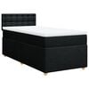 vidaXL Pat box spring cu saltea, negru, 90x190 cm, textil