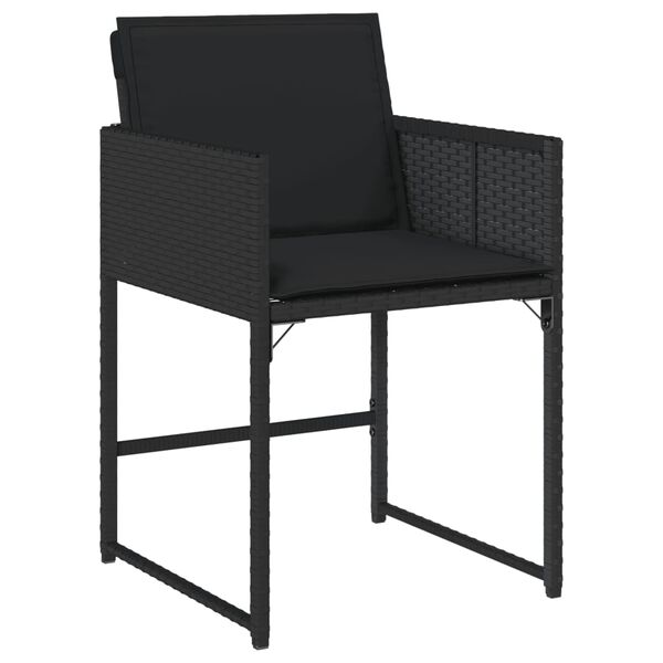 vidaXL Set mobilier de grădină cu perne, 9 piese, negru, poliratan