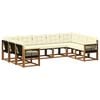 vidaXL Set de canapele de exterior 9 buc. Natural și Crem
