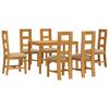 vidaXL Set de dining 7 buc. Bej Lemn de stejar masiv