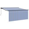 vidaXL Copertină retractabilă Albastru și Alb 350 x 250 cm