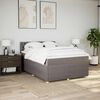vidaXL Pat box spring cu saltea, gri taupe, 160x200 cm material textil
