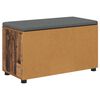 vidaXL Bancă pentru hol cu pernă cu ușă Lemn vechi 80 x 46 x 46 cm