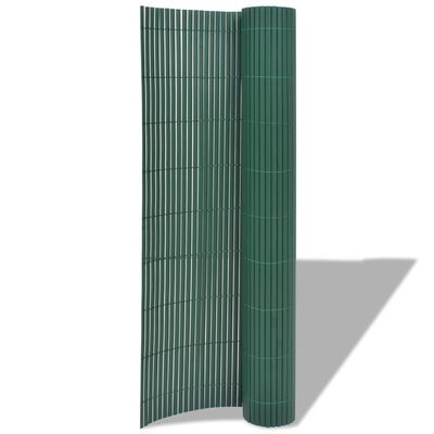 vidaXL Gard de grădină cu două fețe, verde, 90 x 500 cm, PVC