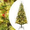 vidaXL Brad de Crăciun pre-iluminat conuri de pin verde 120 cm PVC/PE