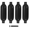 vidaXL Bară de protecție barcă, 4 buc., negru, 51x14 cm, PVC