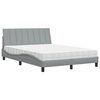 vidaXL Pat cu saltea, Hanko, gri deschis, 140x200 cm, material textil