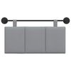 vidaXL Cap de pat suspendat Dungi Gri deschis 90 x 55 x 5 cm țesătură