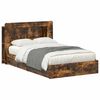 vidaXL Cadru de pat cu depozitare Stejar fumuriu 120 x 190 cm