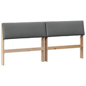 vidaXL Tăblie tapițată Gri &icirc;nchis 200 cm Lemn de pin masiv