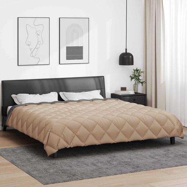 vidaXL Duvet de iarnă Antracit și Taupe 240 x 260 cm Microfibră