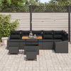 vidaXL Set de canapele pentru grădină cu pernă 9 pcs Negru Rattan poli