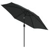 vidaXL Umbrelă de soare de exterior, st&acirc;lp din metal, 300 cm, antracit